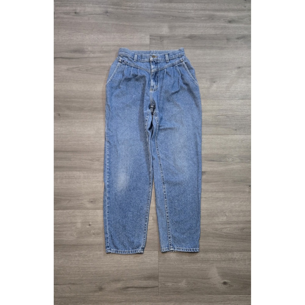 Vintage High Waist Jeans LEE Pleated Yoke 80s Tapered Mom Size 10 Made in USA